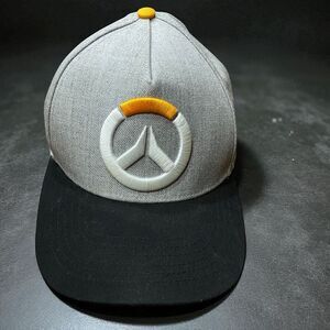 Think Geek Overwatch Logo Video Game Grey Black Snapback Hat Cap Unisex One Size